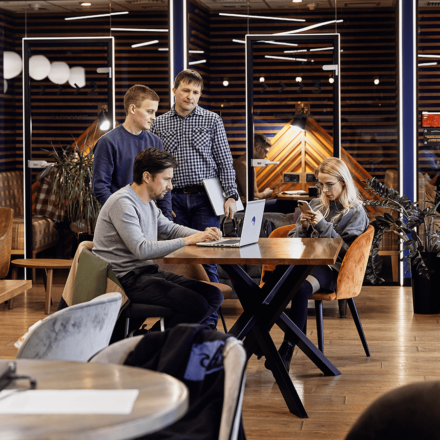 Xelon in a meeting