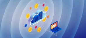 Illustration rising profits thanks to cloud services