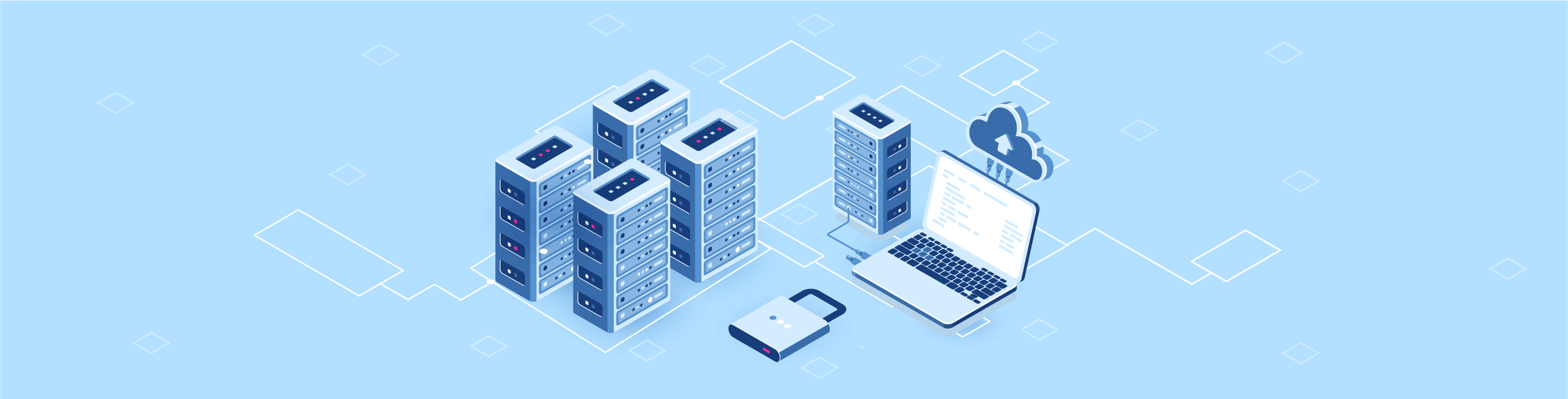Illustration zur Darstellung  des Unterschieds zwischen dediziertem und Cloud Server