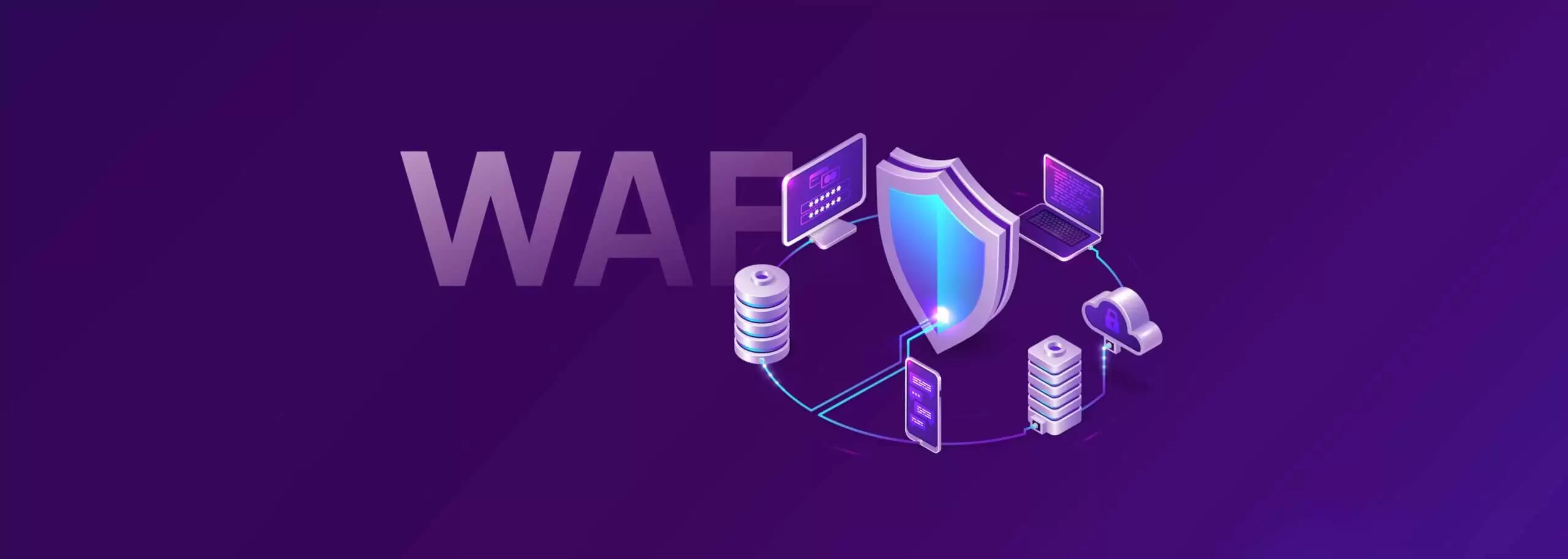 Illustration depicting WAF as part of cybersecurity